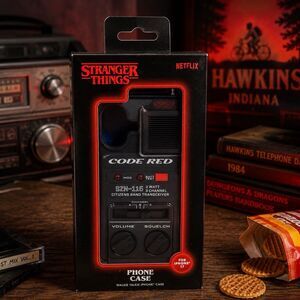 Netflix Stranger Things Code Red Walkie Talkie iPhone 17 Phone Case Black Red